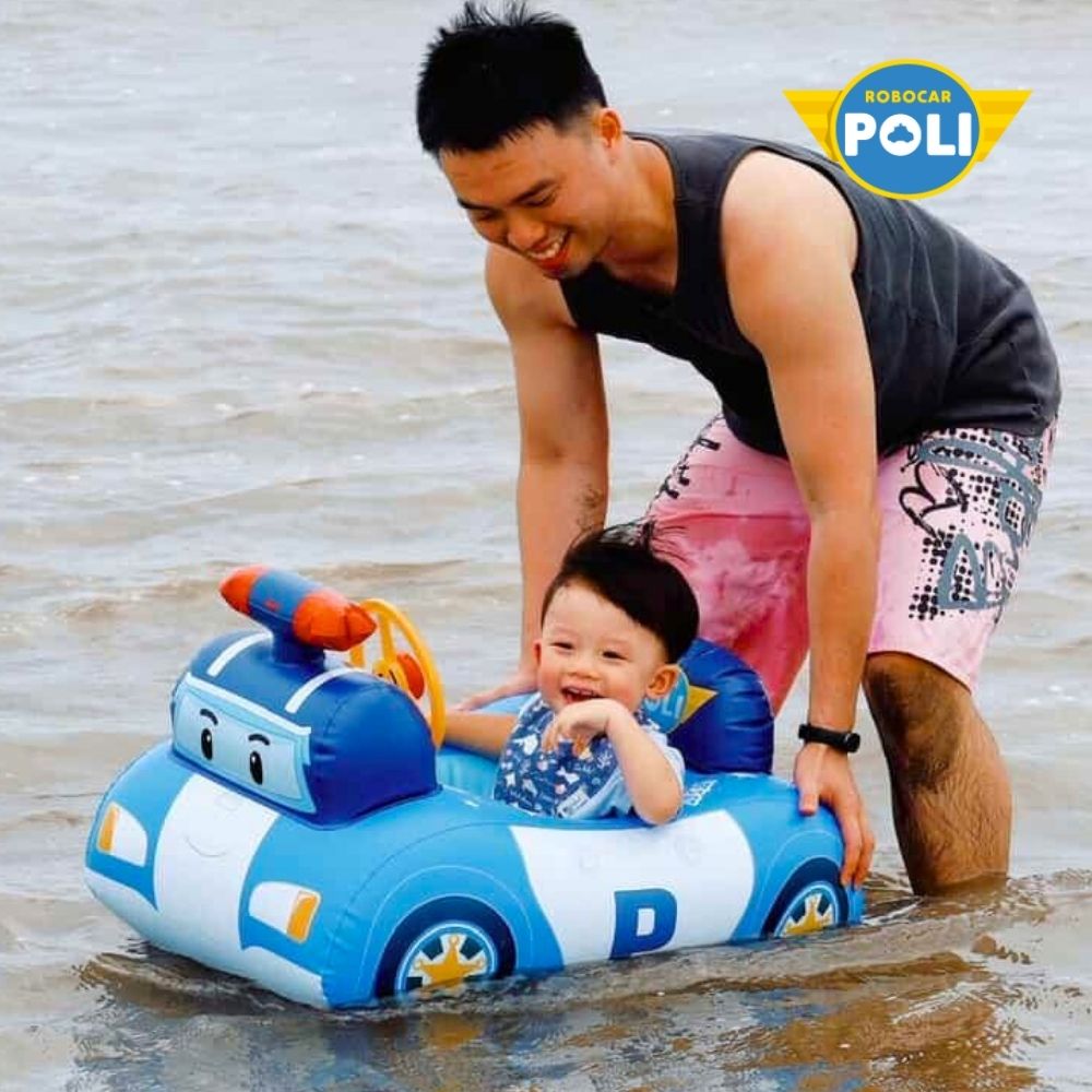 POLI Kids Character Swim Ring|With Removable UV Sunshade