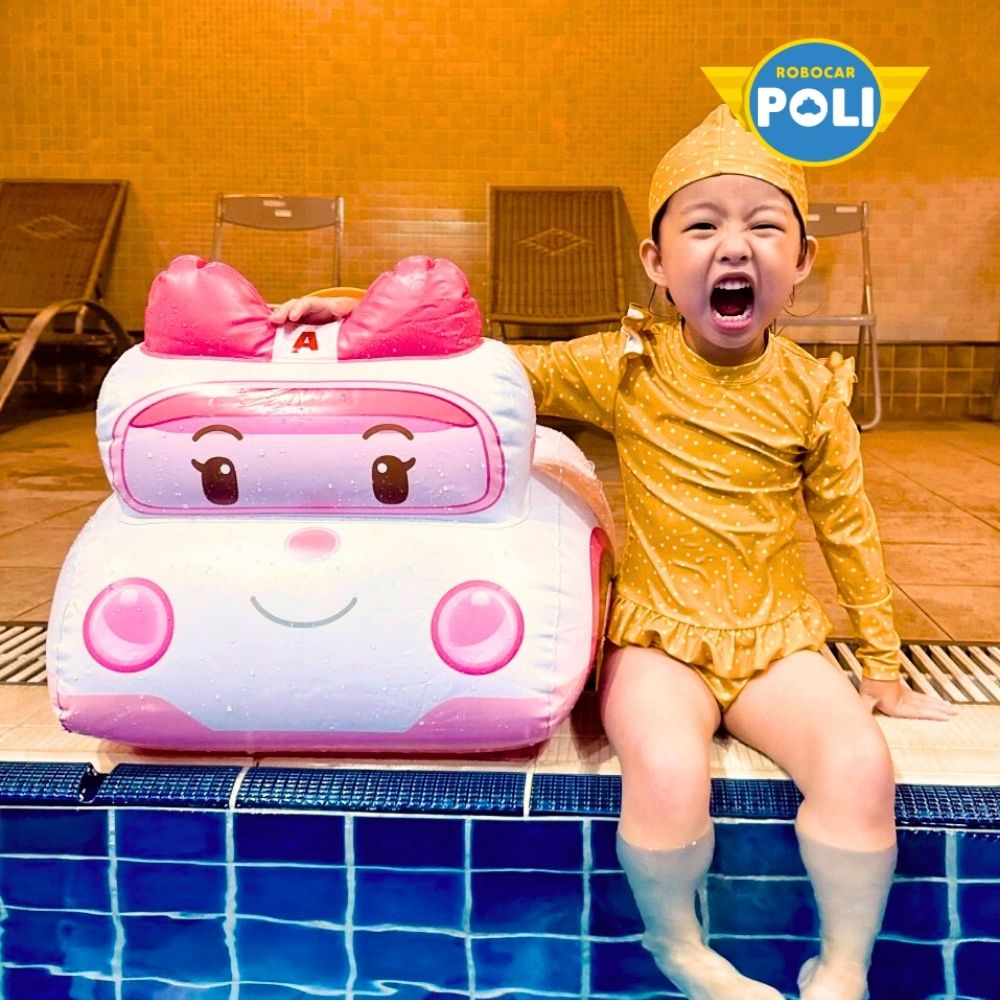 POLI Kids Character Swim Ring|With Removable UV Sunshade