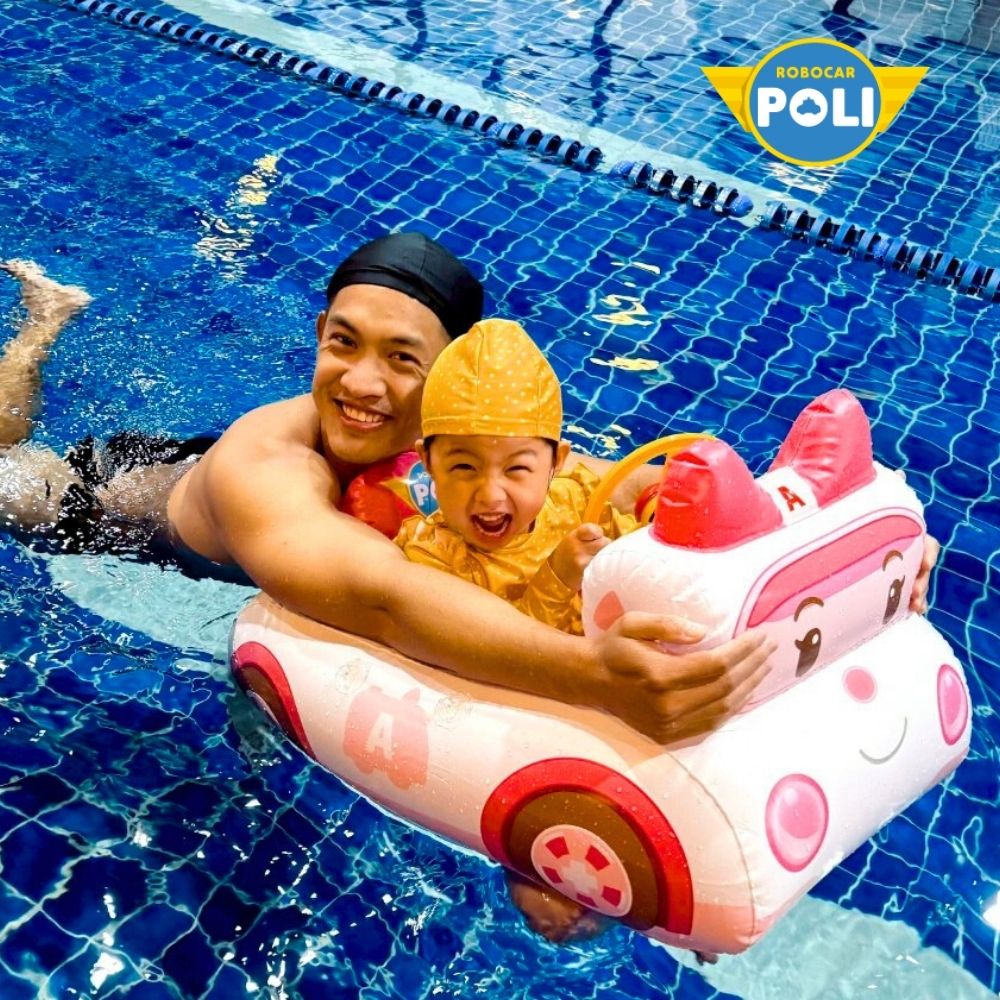 POLI Kids Character Swim Ring|With Removable UV Sunshade