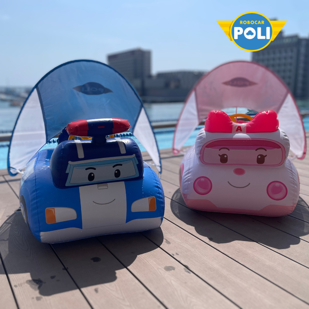 POLI Kids Character Swim Ring|With Removable UV Sunshade