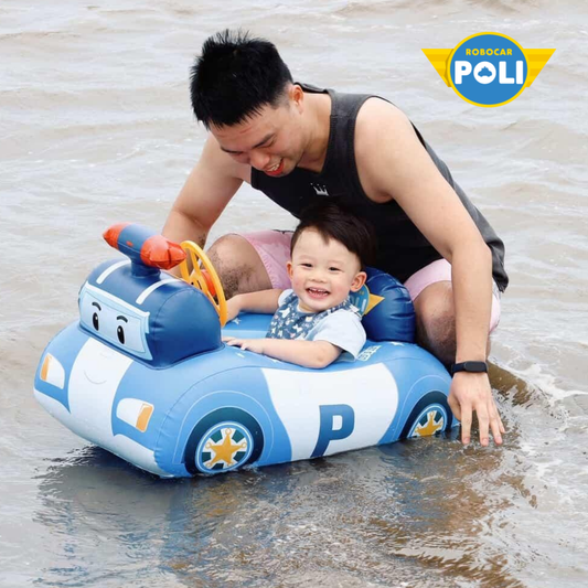 POLI Kids Character Swim Ring｜With Removable UV Sunshade 